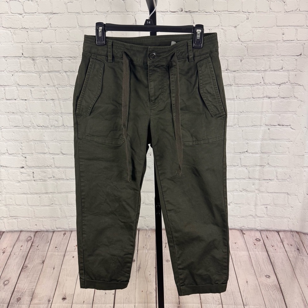 Vince Olive Green Utility Cargo Cropped Pants Size 4